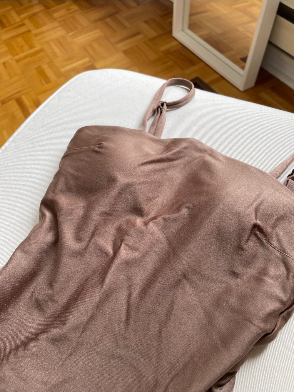 Sleek One-Piece Swimsuit in Mauve Brown